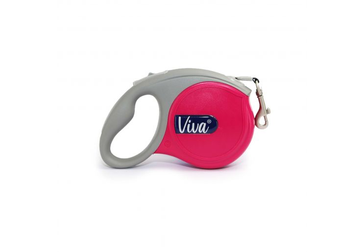 Ancol Viva Retractable 5m Lead Pink Various Sizes