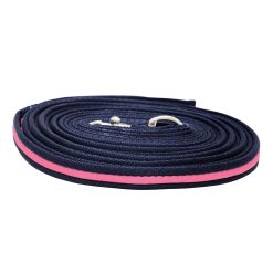 Hy Equestrian Soft Webbing Lunge Rein - Black & Hot Pink