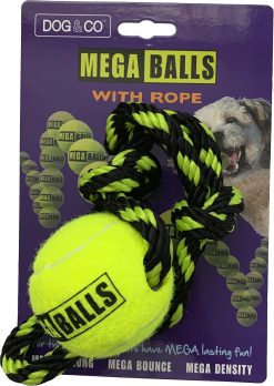 H&B 2.5" WITH ROPE Dog Toy