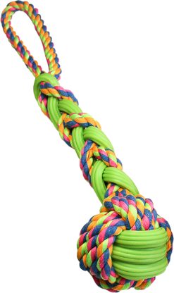 Alternative view of H&B tough TPR / rope interwoven fist Dog Toy