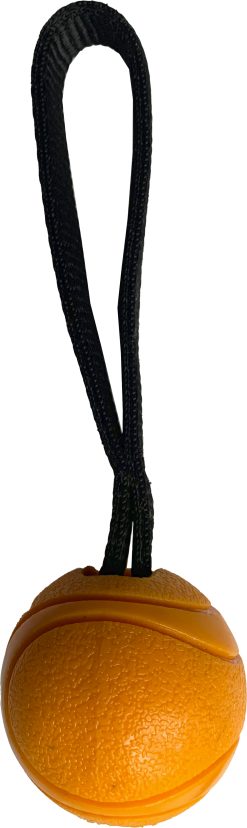 H&B X-TOUGH TPR ball on webbing handle throw Toy