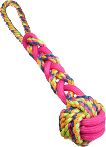 H&B tough TPR / rope interwoven fist Dog Toy