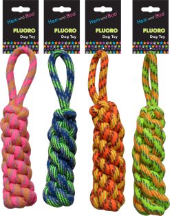 H&B fluro rope thick knot tugger Dog Toy