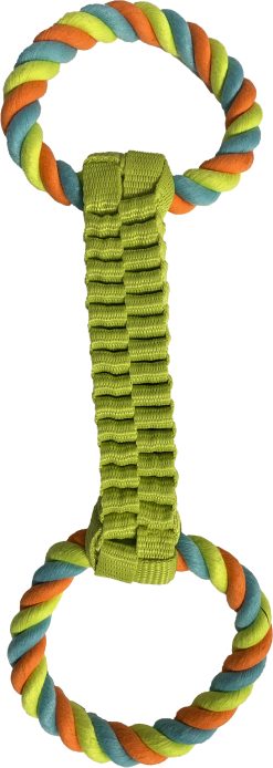 Alternative view of H&B plaited rope with handles Dog Toy 43 14cm (mixed)