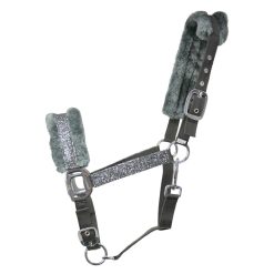 Hy Equestrian Dazzle Head Collar-Gun Metak Grey-Pony