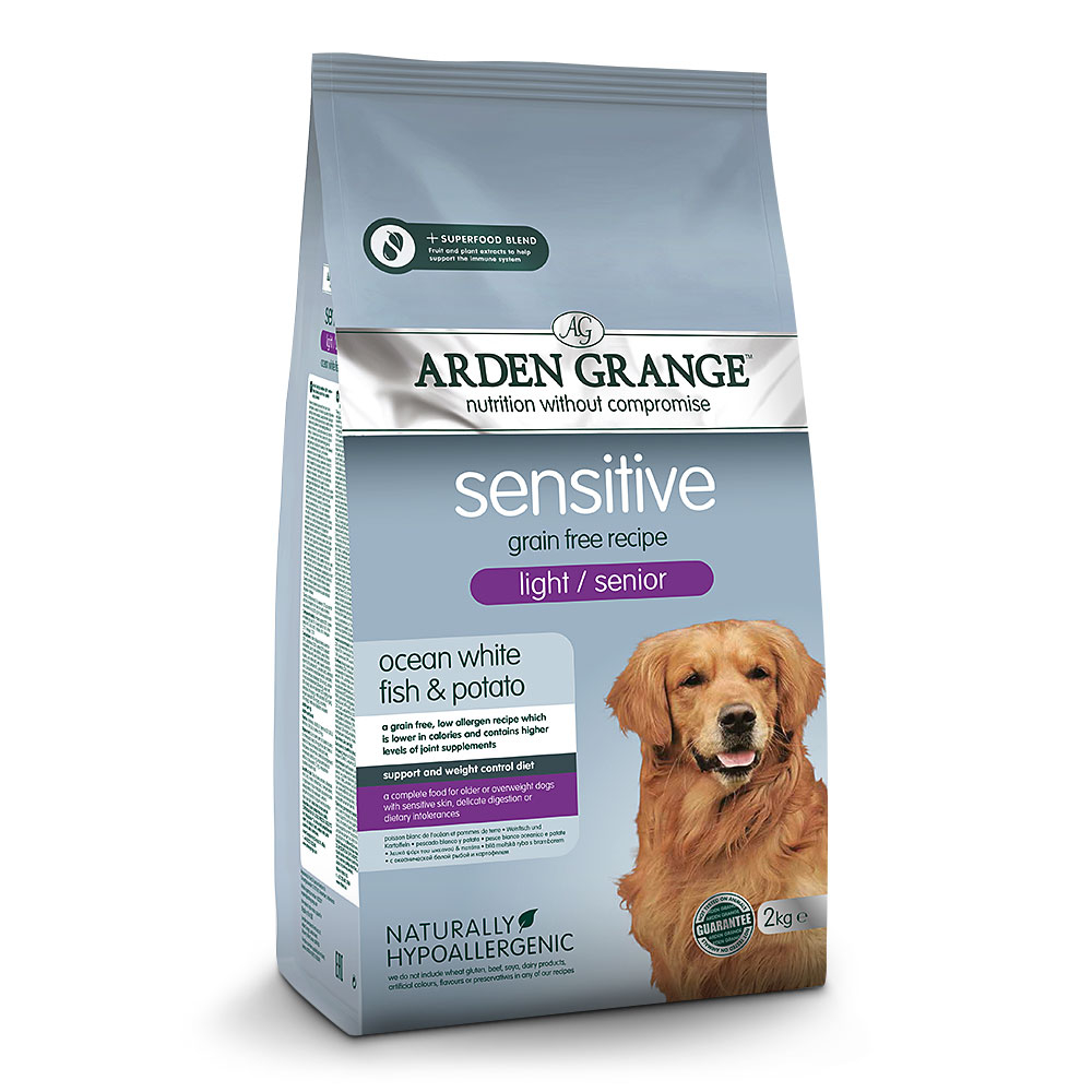 Buy Arden Grange Dog Light Senior Sensitive 2kg Save with