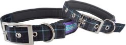 H&B Country Check Blue / Grey 1" x 18-22" collar LARGE