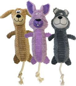 H&B stuffed creatures with rope Dog Toy (mixed)