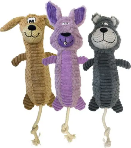 H&B stuffed creatures with rope Dog Toy (mixed)