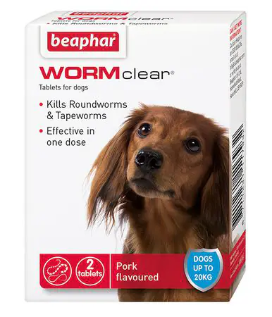 WORMclear Dogs to 20kg 2 tab