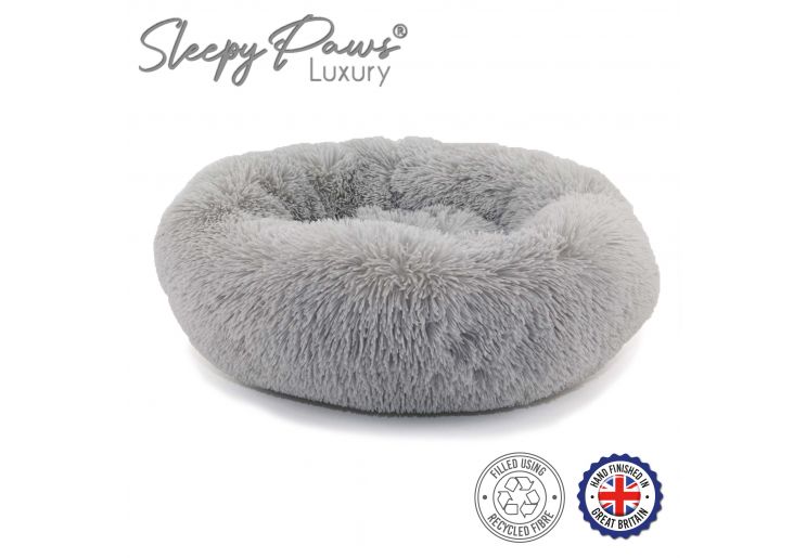 100cm Super Soft Plush Donut Bed Grey
