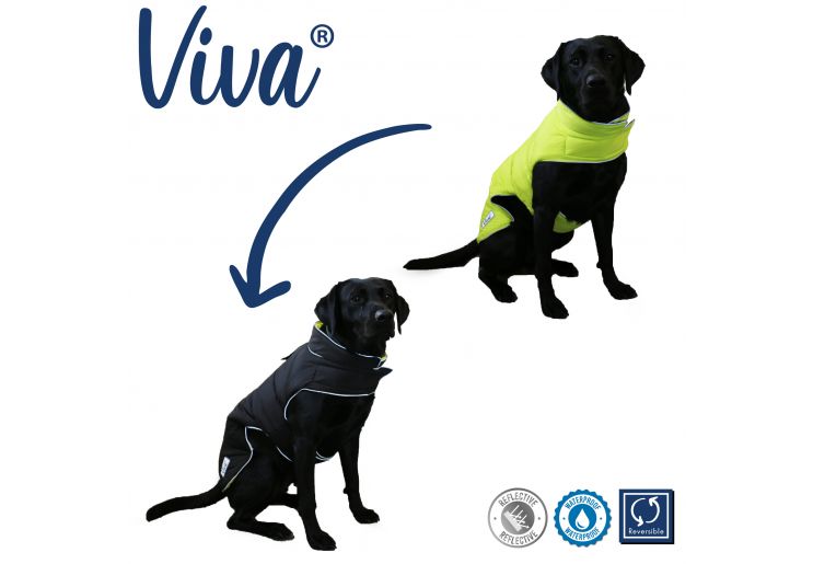 VIVA REVERSIBLE COAT BLACK/HI-VIS 50CM LARGE