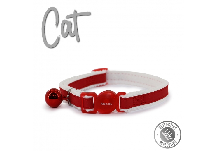 Reflective Safety Buckle Cat Collar Red