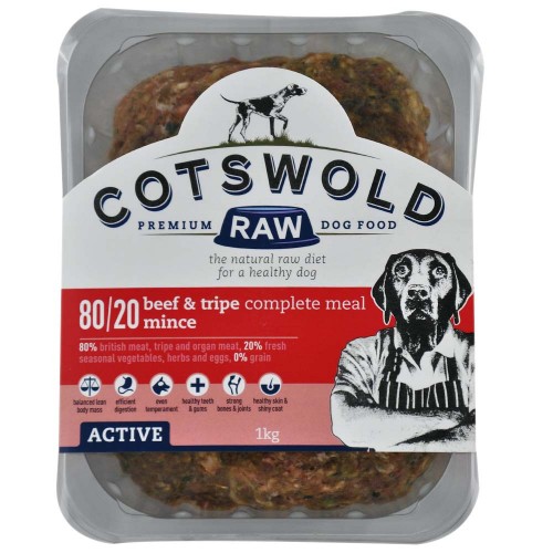 Cotswold 80/20 Adult Working Active Beef and Tripe Mince 1kg