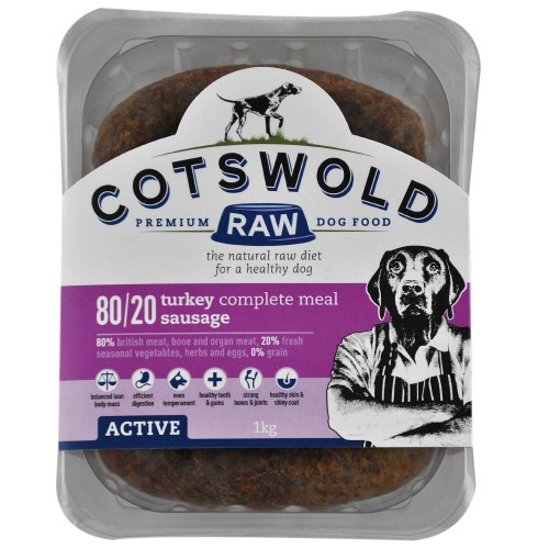 Cotswold 80/20 Adult Working Active Turkey Sausage 1kg