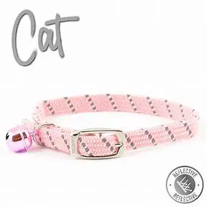 Softweave Refl Elastic Cat Collar Pink