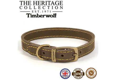 Timberwolf Leather Collar Sable 20-26cm Size 1