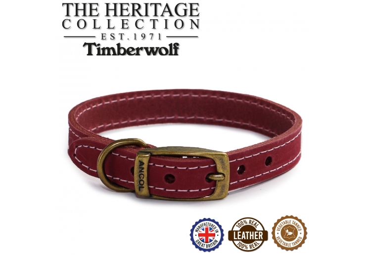 Timberwolf Leather Collar Raspberry 39-48cm Size 5