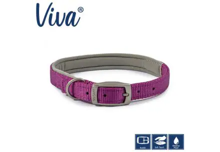 Padded Viva Collar Purple 55-63cm Size 8