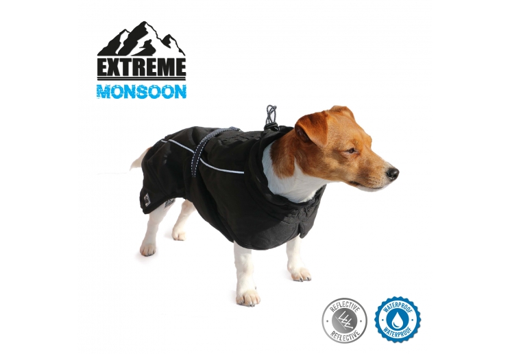Extreme Monsoon Dog Coat Black 30cm S