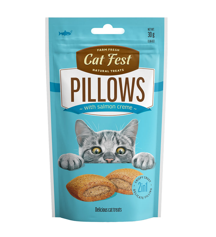 Pet Fest Pillows with Salmon Creme Cat Treats