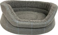 H&B Luxury Oval Bed - XX-Large Grey Check