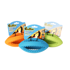 Grubber Interactive Rugby Ball Mini Dog Toy
