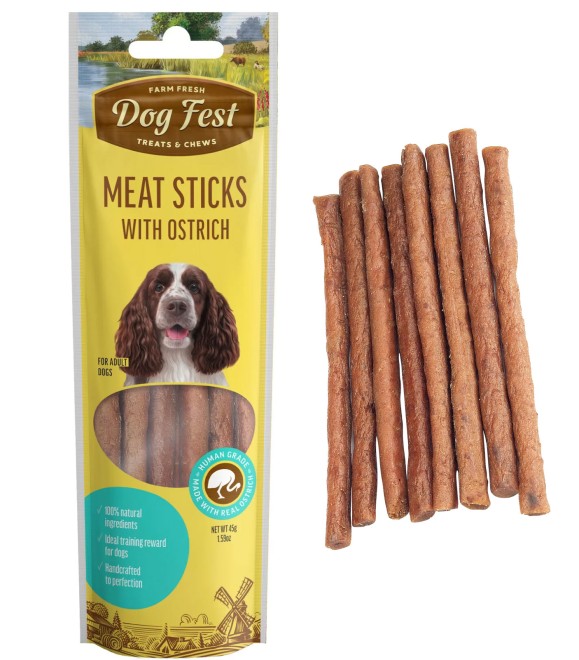 Pet Fest Meat Sticks Ostrich Dog Treats