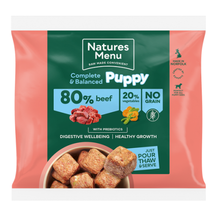Natures Menu 80% Puppy Beef Nuggets 1kg