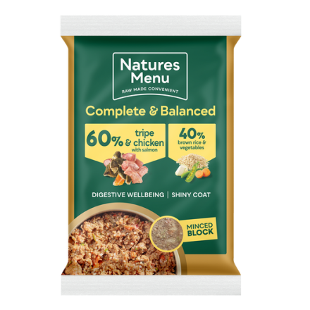 Natures Menu 60% Tripe, Chicken & Salmon Block 300g
