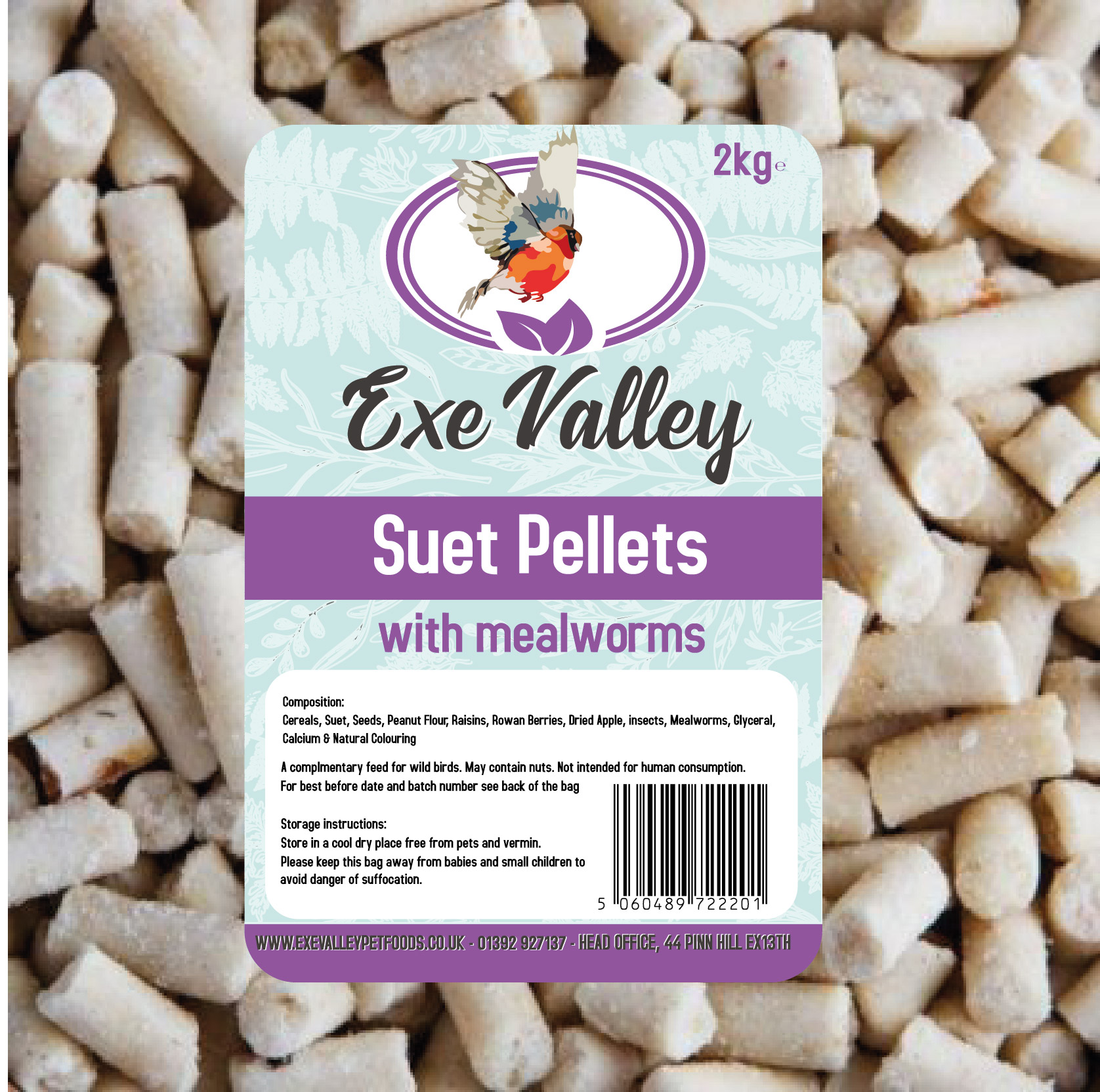 Exe Valley Suet Pellets Mealworms 2kg