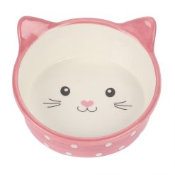 Polka Cat Bowl - Pink