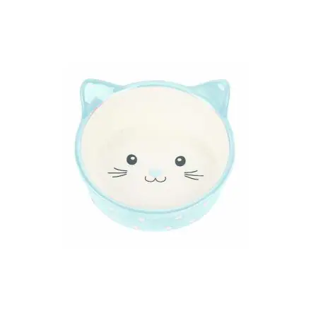 Polka Cat Bowl - Blue