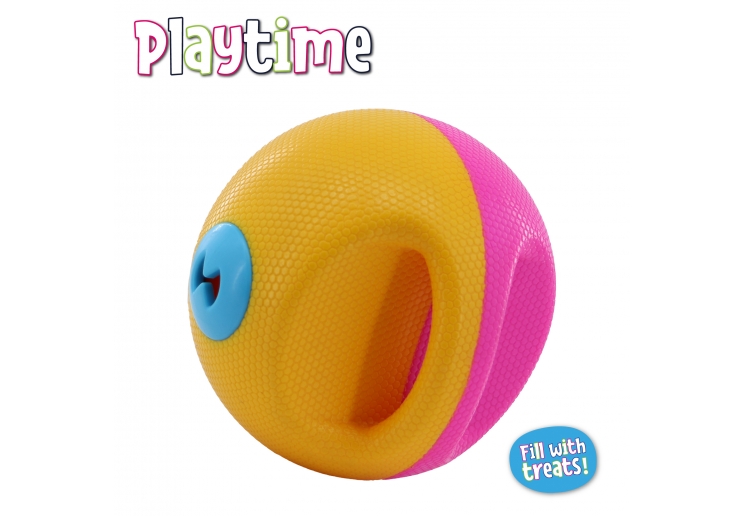 Large Squeaky Treat Ball Dog Toy
