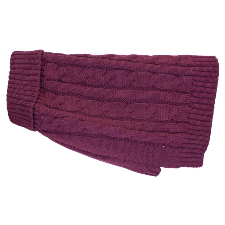 Charlton Cable Knit Jumper Deep Berry X-Sml