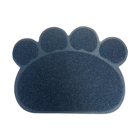 Paw Shaped Pet Feeding Mat Dark Blue Lge