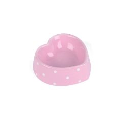Polka Heart Pet Bowl Pink