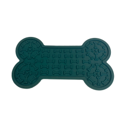 Silicone Pet Lick Mat  Green Bone Sml