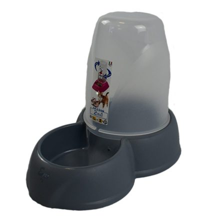 Mini Gravity Fed Food And Water Feeder - Med Dusky Blue 27x17.5x21cm 1.6l