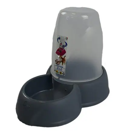Mini Gravity Fed Food And Water Feeder - Med Dusky Blue 27x17.5x21cm 1.6l