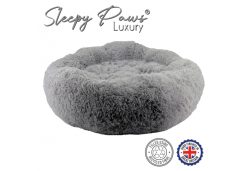 100cm Super Soft Plush Donut Bed SLATE Grey