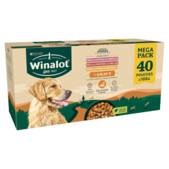 Winalot Perfect Portions Adult Dog Wet "SUNDAY Dinner" Beef,Chicken & Turkey in Gravy 40x100g