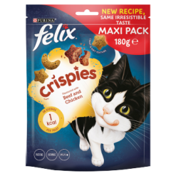 Felix Crispies Cat Treat Beef and Chicken 180G