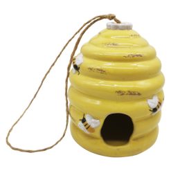 Yellow Ceramic Honey Pot Bird House