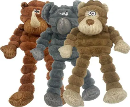 Hem and Boo Wild Animals Dog Toy Mixed