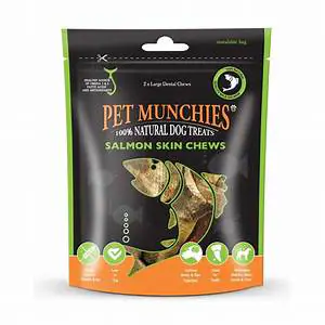 Pet Munchies Large Salmon Skin Chew 125g