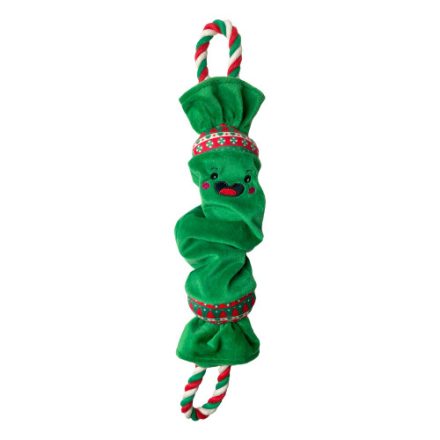 HP Top n Tail Ropee Christmas Cracker Dog Toy Green