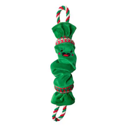 HP Top n Tail Ropee Christmas Cracker Dog Toy Green
