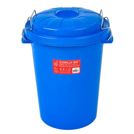 Red Gorilla Bin With Clip Lid - Blue - 80 Litre
