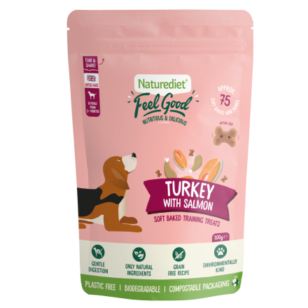 Naturediet Feel Good Turkey with Salmon Soft Baked Training Treats (100g)
